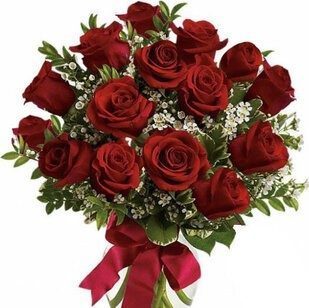 15 red roses with greenery | Flower Delivery Magas